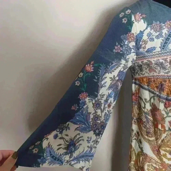 Maeve by Anthropologie Womans Barcelona Silk Paisley Shift Midi Dress 4 - Picture 6 of 16